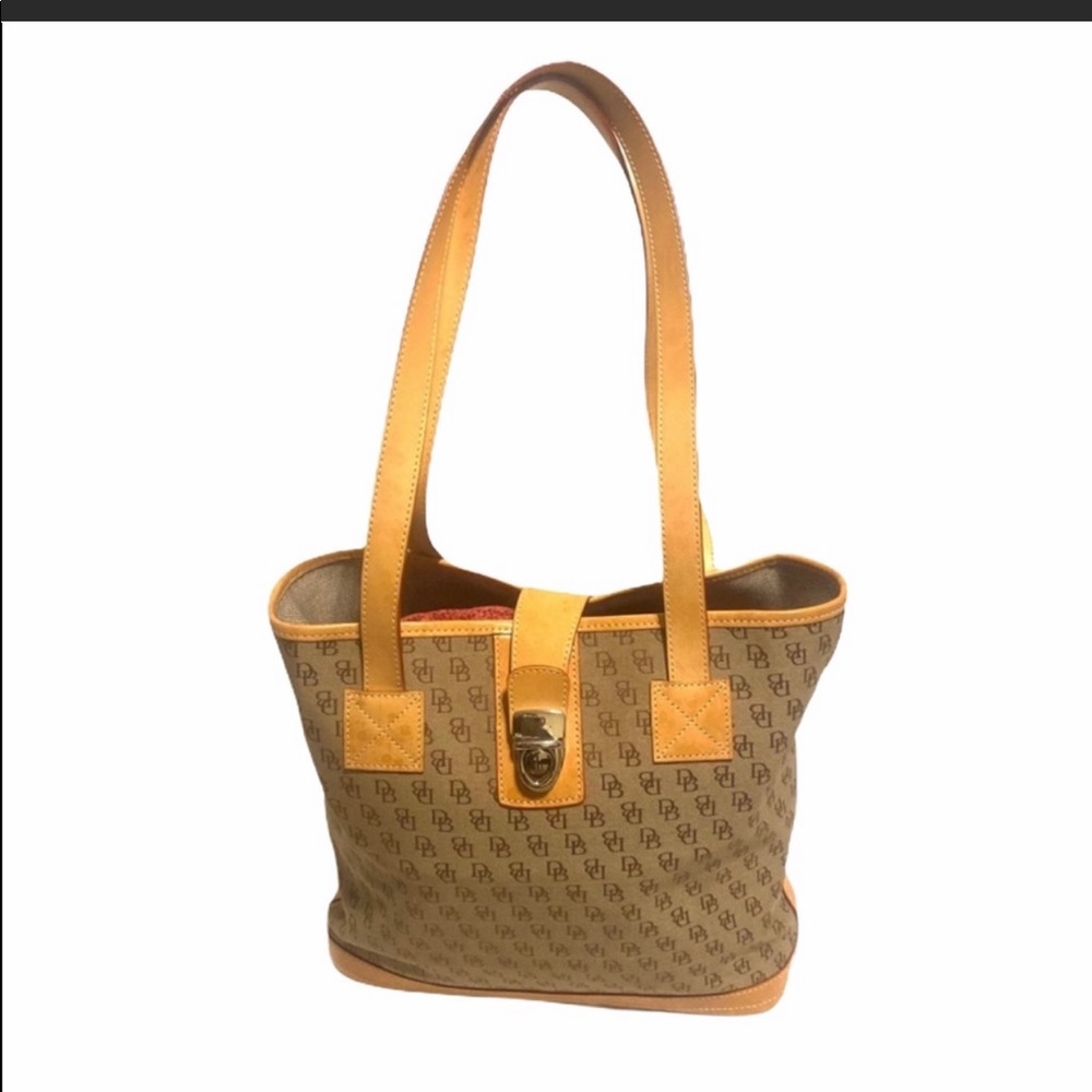 Vintage Dooney & Bourke canvas leather trim handbag (BF)